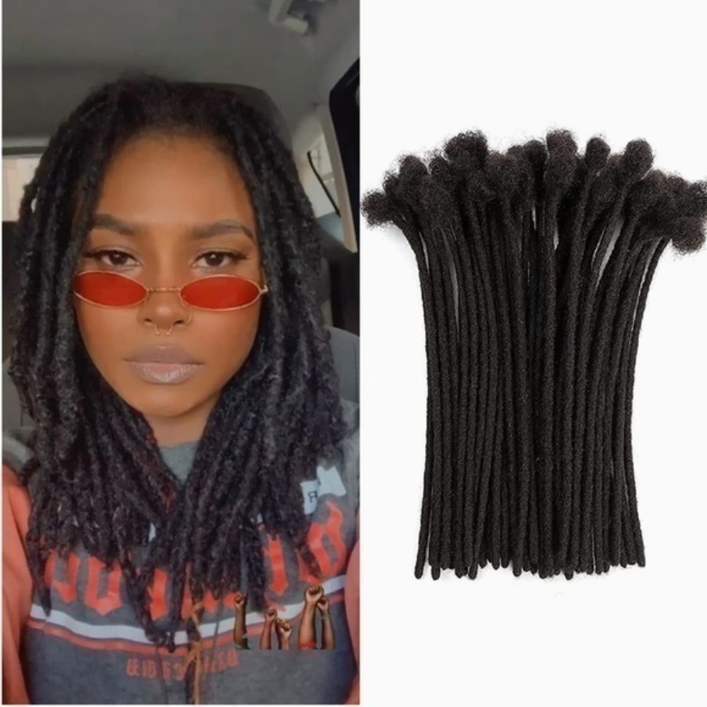 12” Dreadlocks‎ Human Hair 60 Strands 0.4cm #1B it#D71